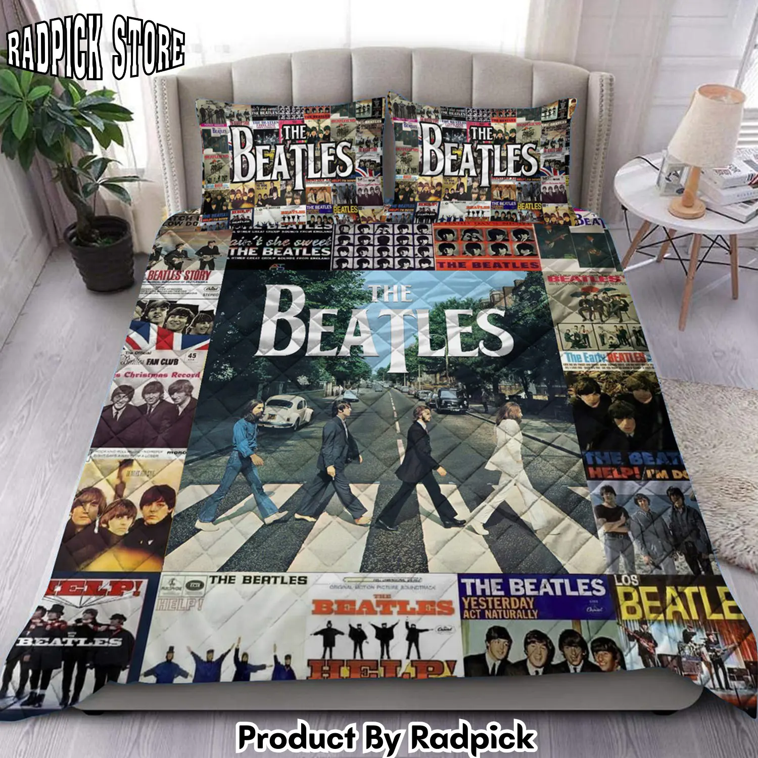 Radpick the beatles albums quilt bedding set p170102 rp3271396